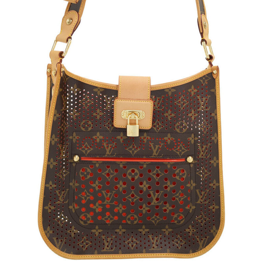 Louis Vuitton Monogram Leather Brown Perforated Musette Shoulder Bag
